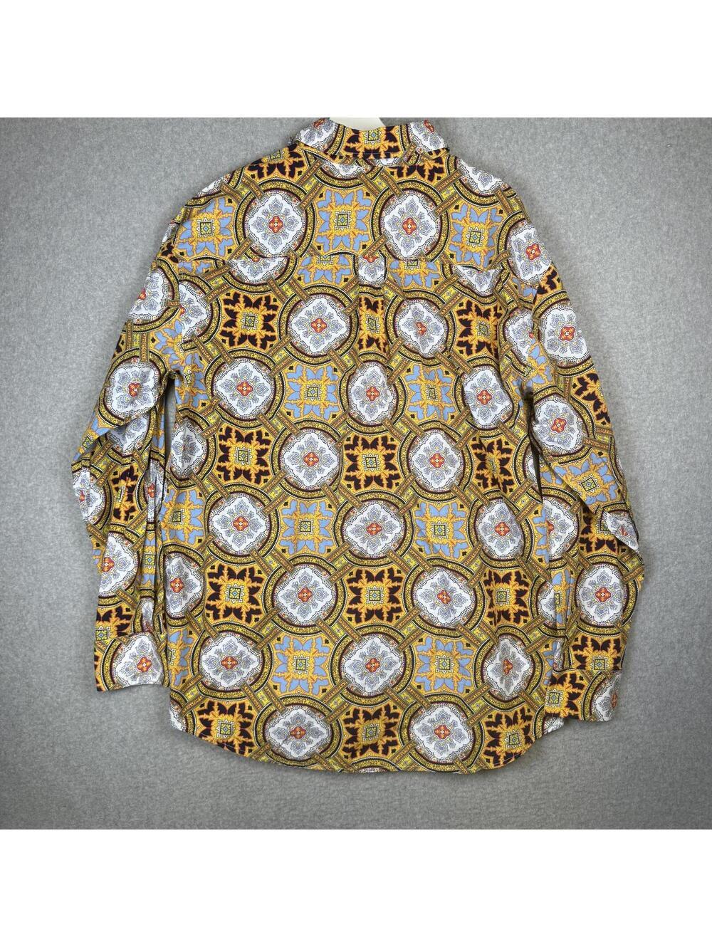 ENYCE Clothing Co Mens 3XL Unique LS Shirt Boho Retro Flashy Geometric Button - Picture 6 of 7